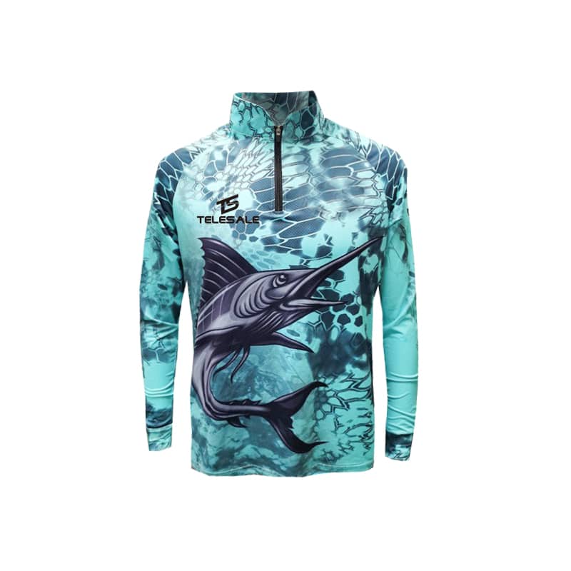 Men%27s Polyester Spandex Sublimated 1/4 Zip Fishing Pullover
