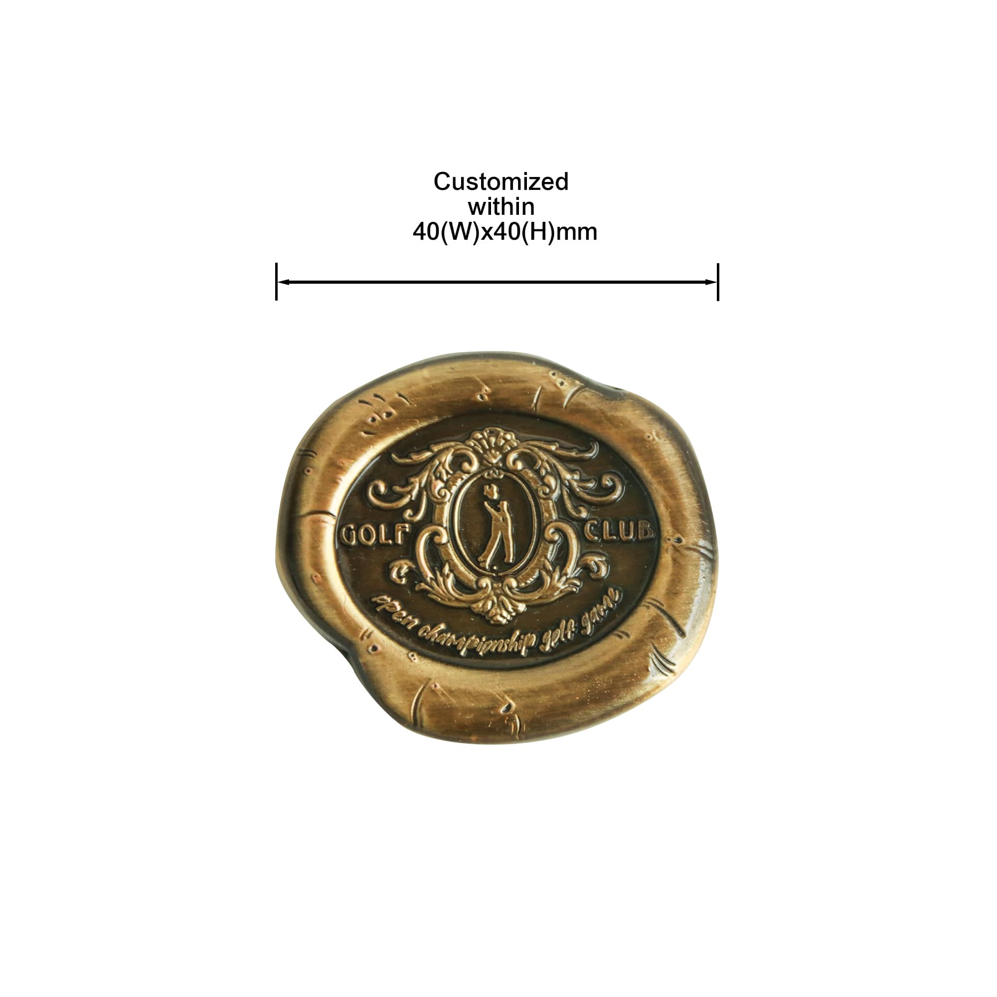 Alternative view of 40mm Custom Antique Golf Ball Marker