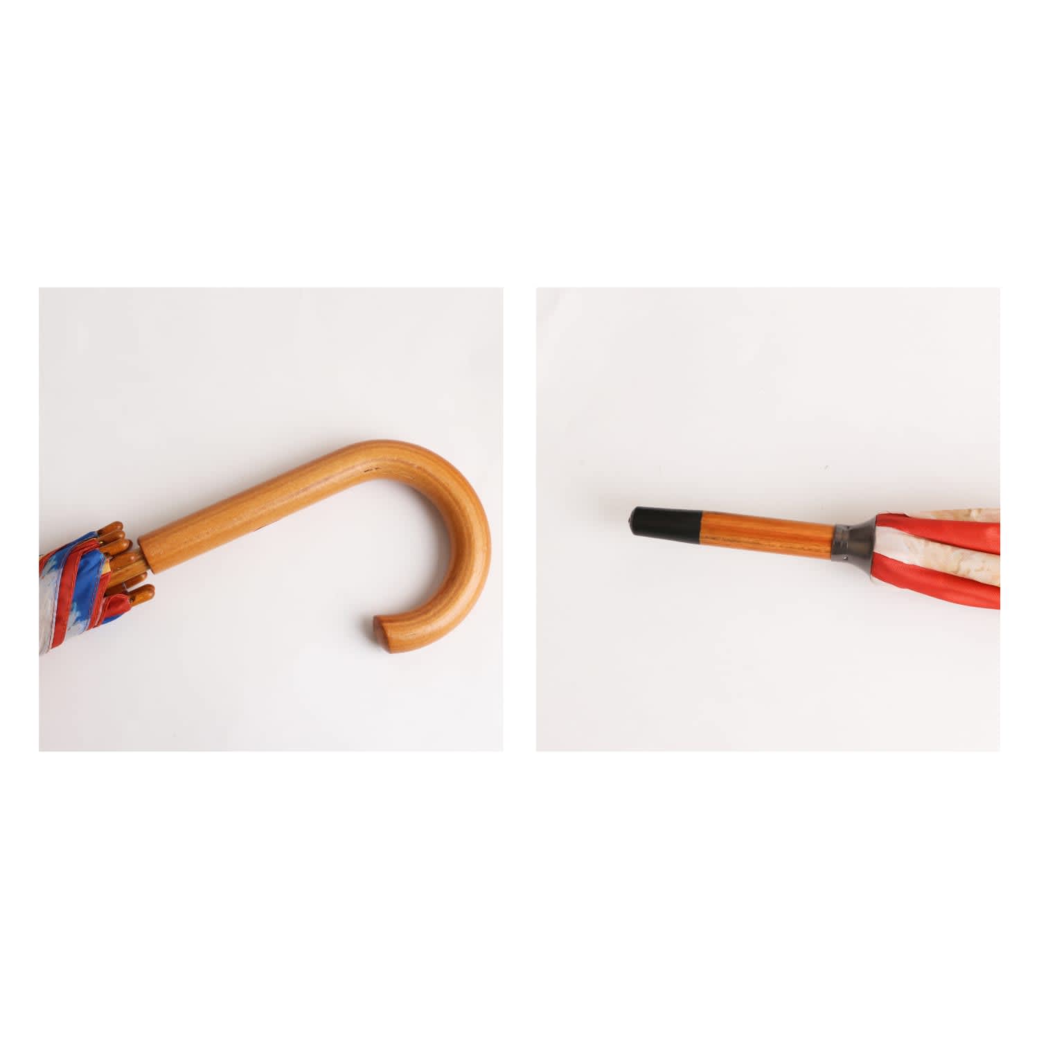 RPET Wooden Umbrella with Curved Handle - PCH908 Image 