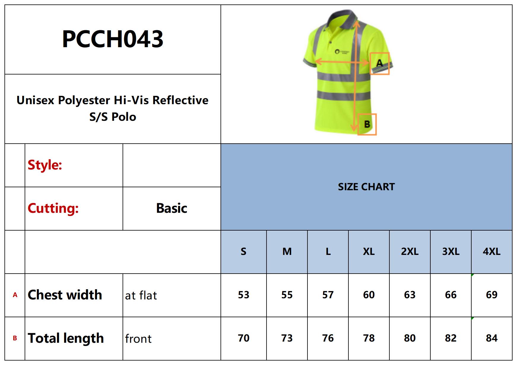 Unisex Polyester Hi-Vis Reflective S/S Polo - PCCH043 Image