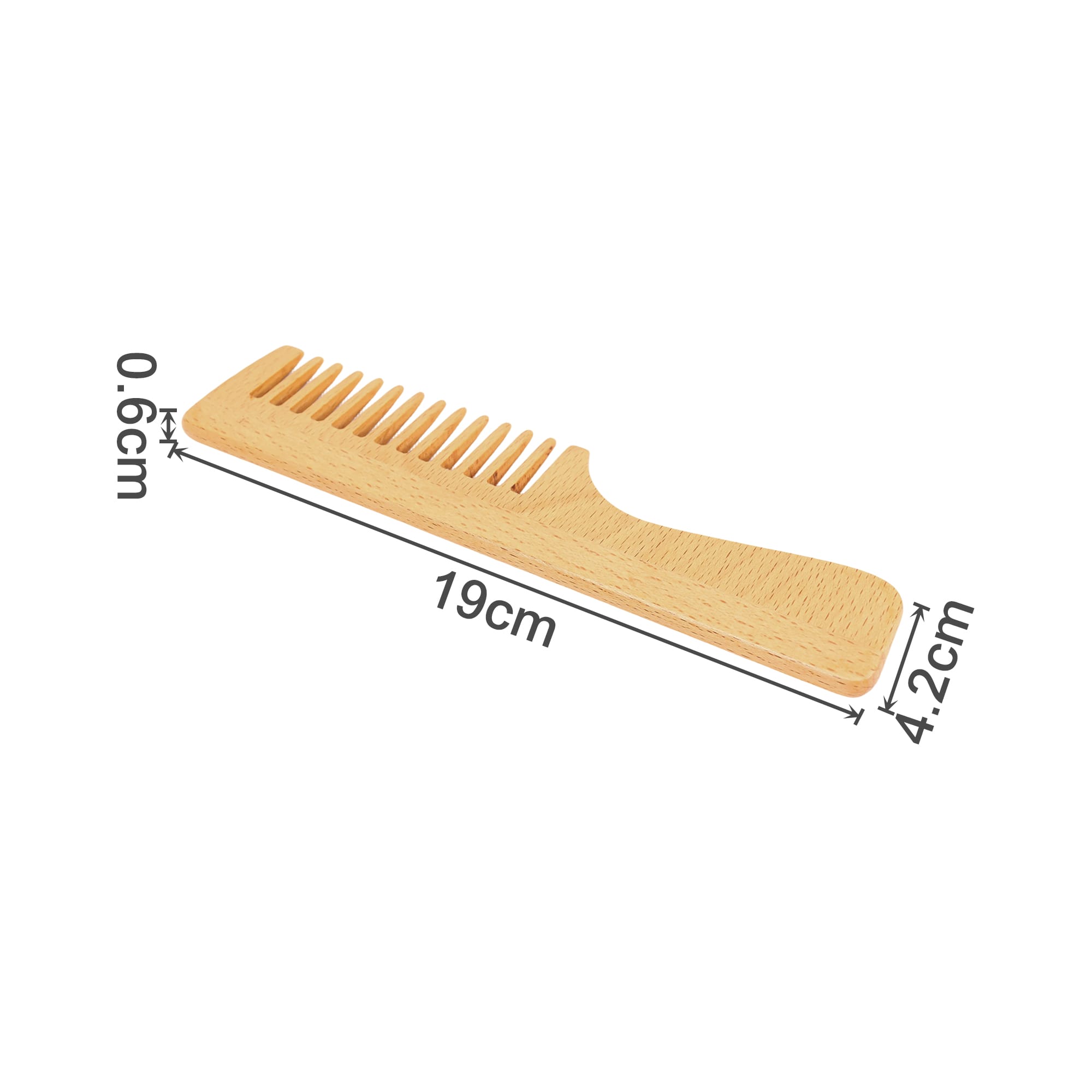 Alternative view of Wide-Tooth Beech Wood Comb
