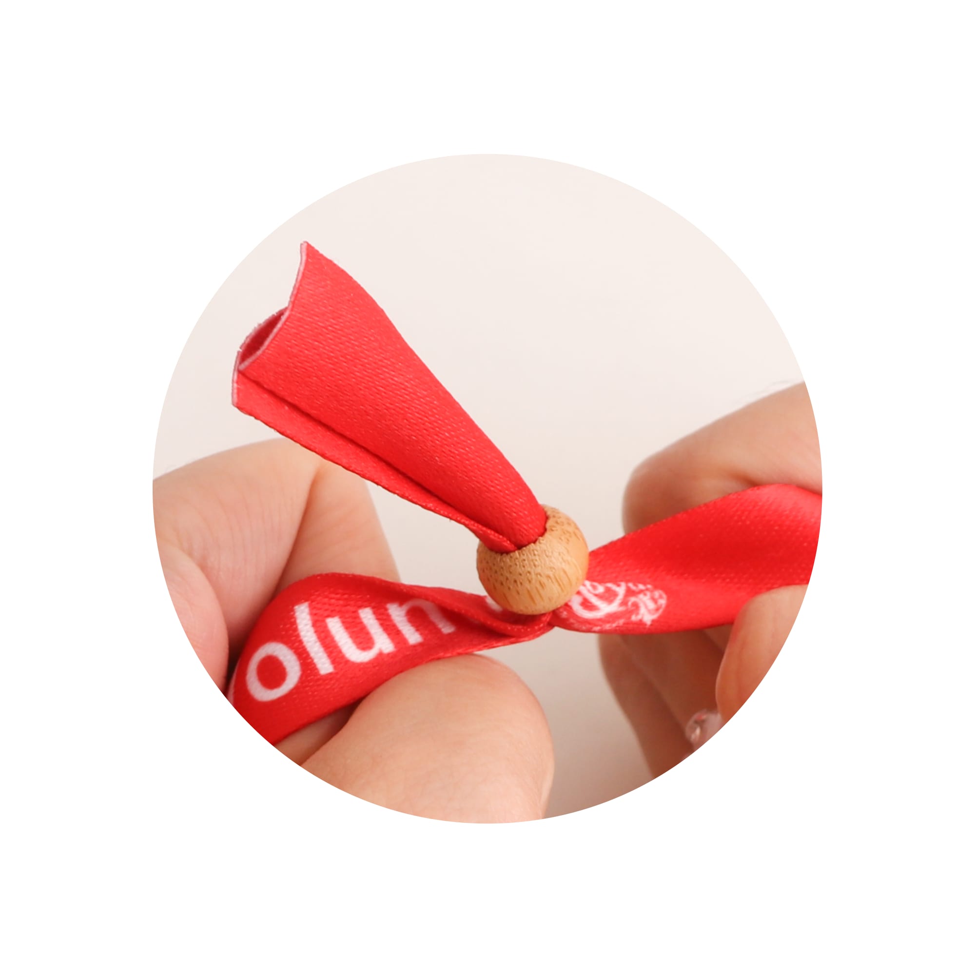 RPET Fabric Wristband With Bamboo Toggle - PCW038 Image 