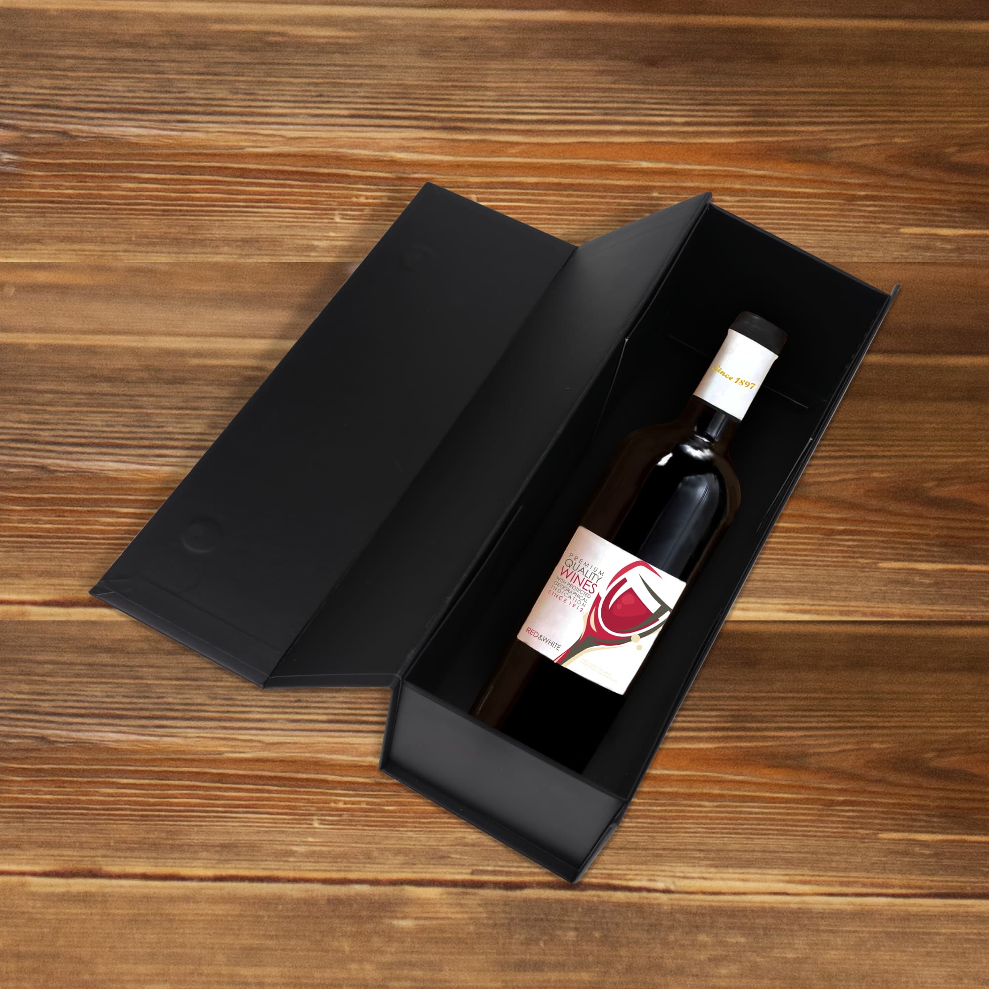 Single Bottle Foldable Magnetic Wine Box - PCPB465 Image 