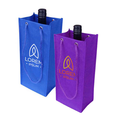 Non Woven Single Bottle Bag with Rope Handle - PXB025 Image 
