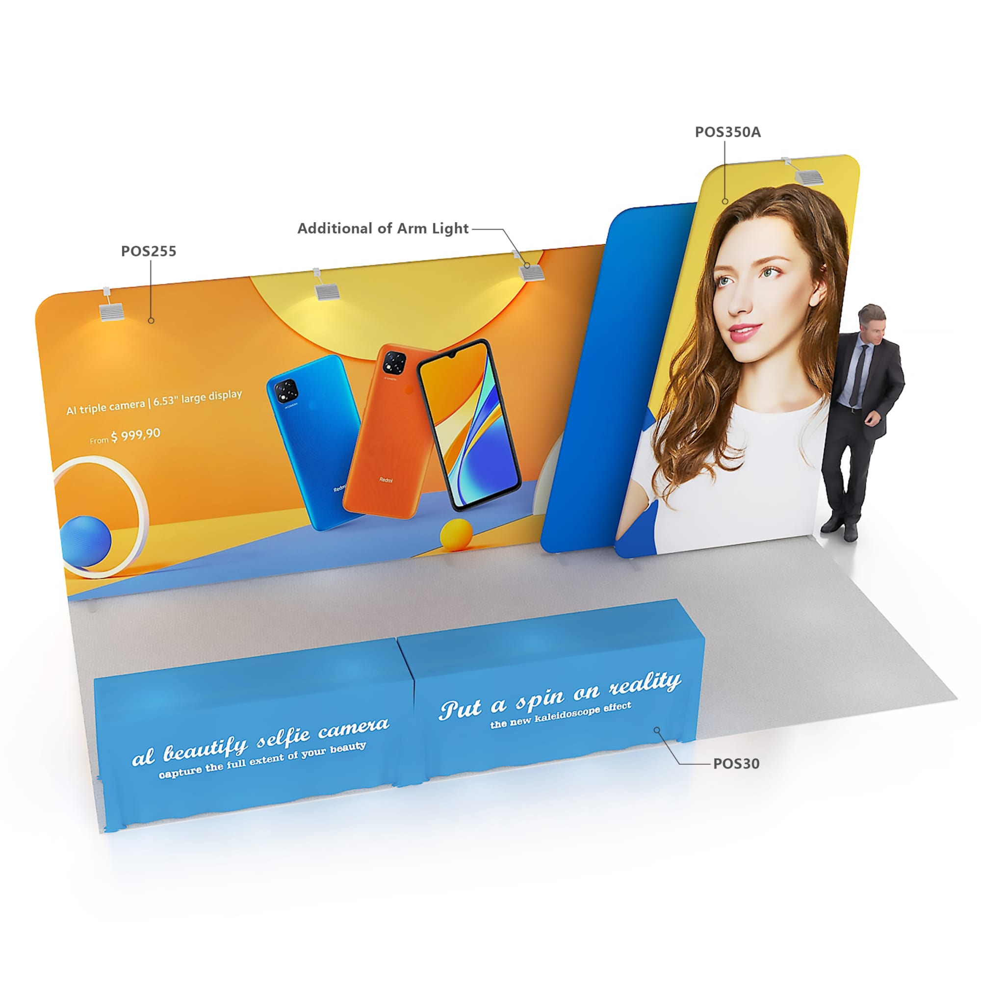 Inclined Display Wall Set (2pcs) - POS350A Image 