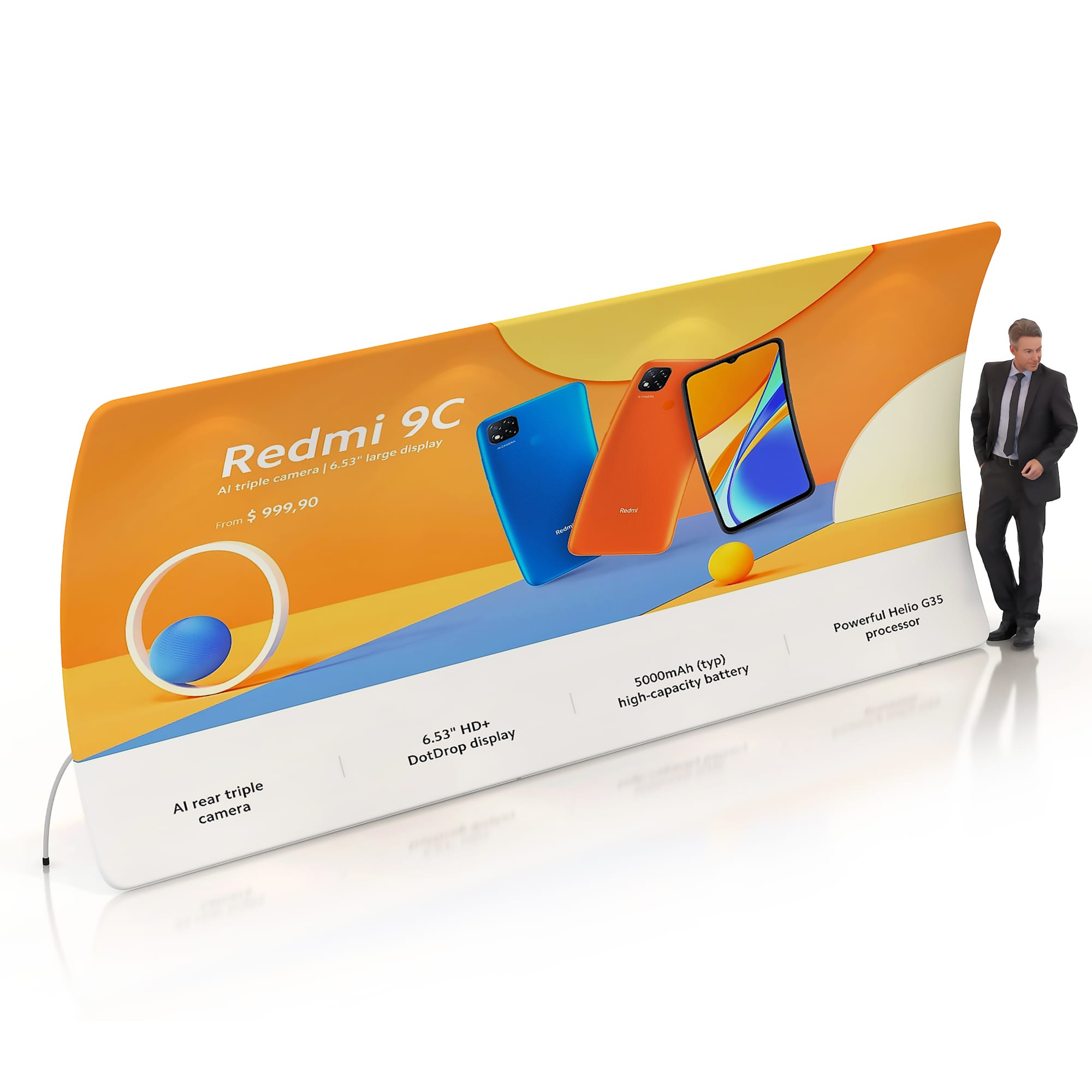 6m U-Shaped Tension Fabric Display Wall - POS300 Image 