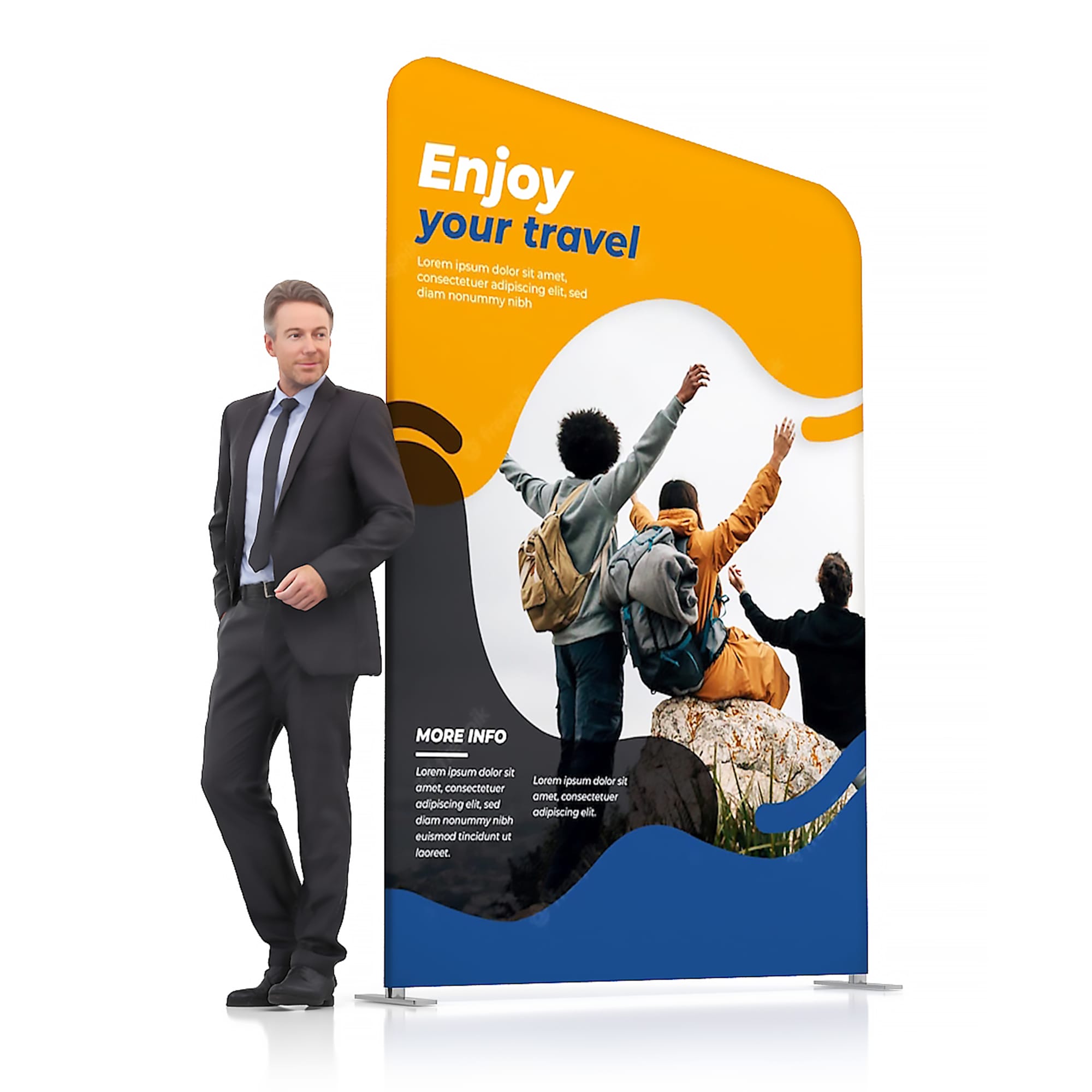 1.5m x 2.3m Inclined Portable Exhibit Display Wall - POS280 Image