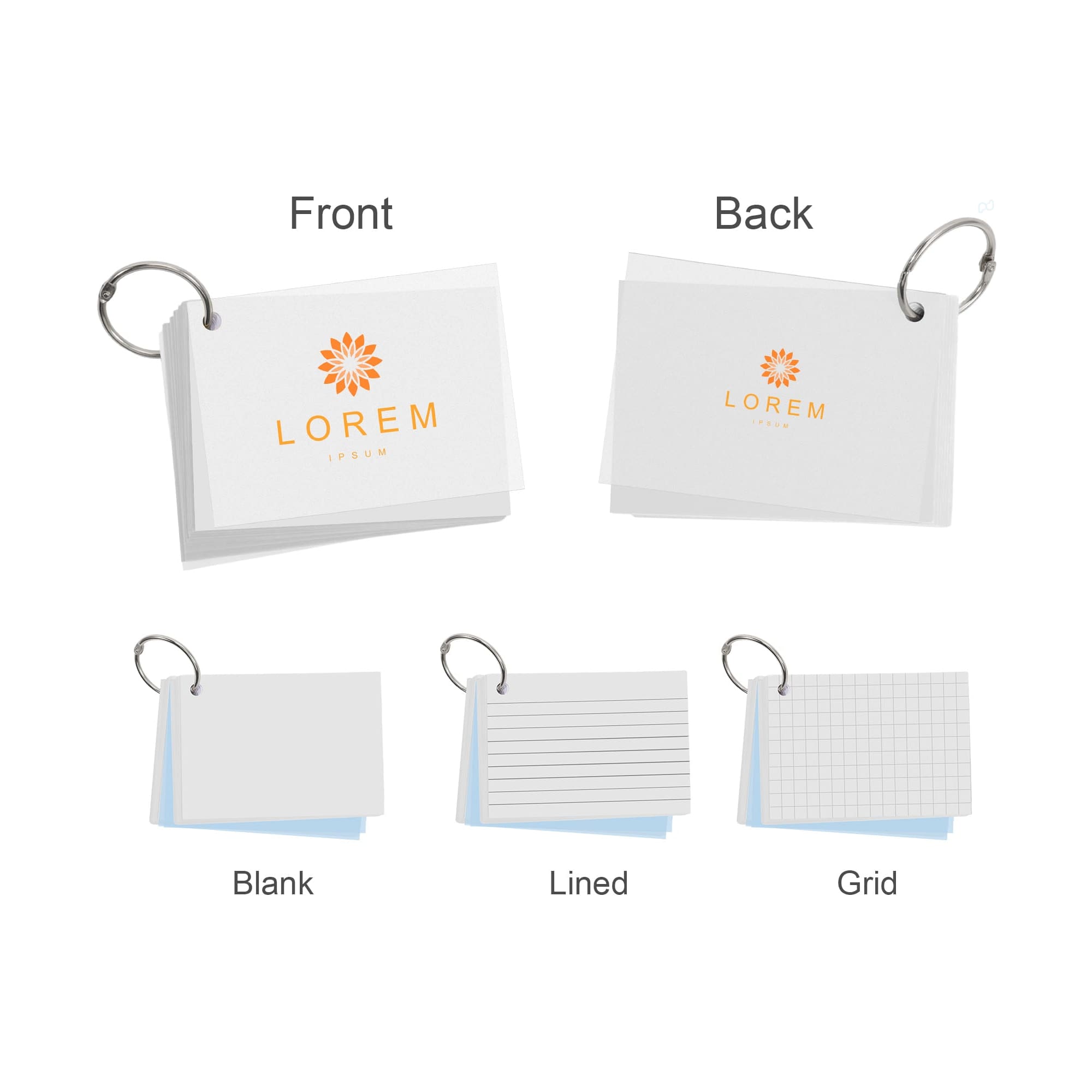 Alternative view of A7 PP Cover Index Cards with Ring