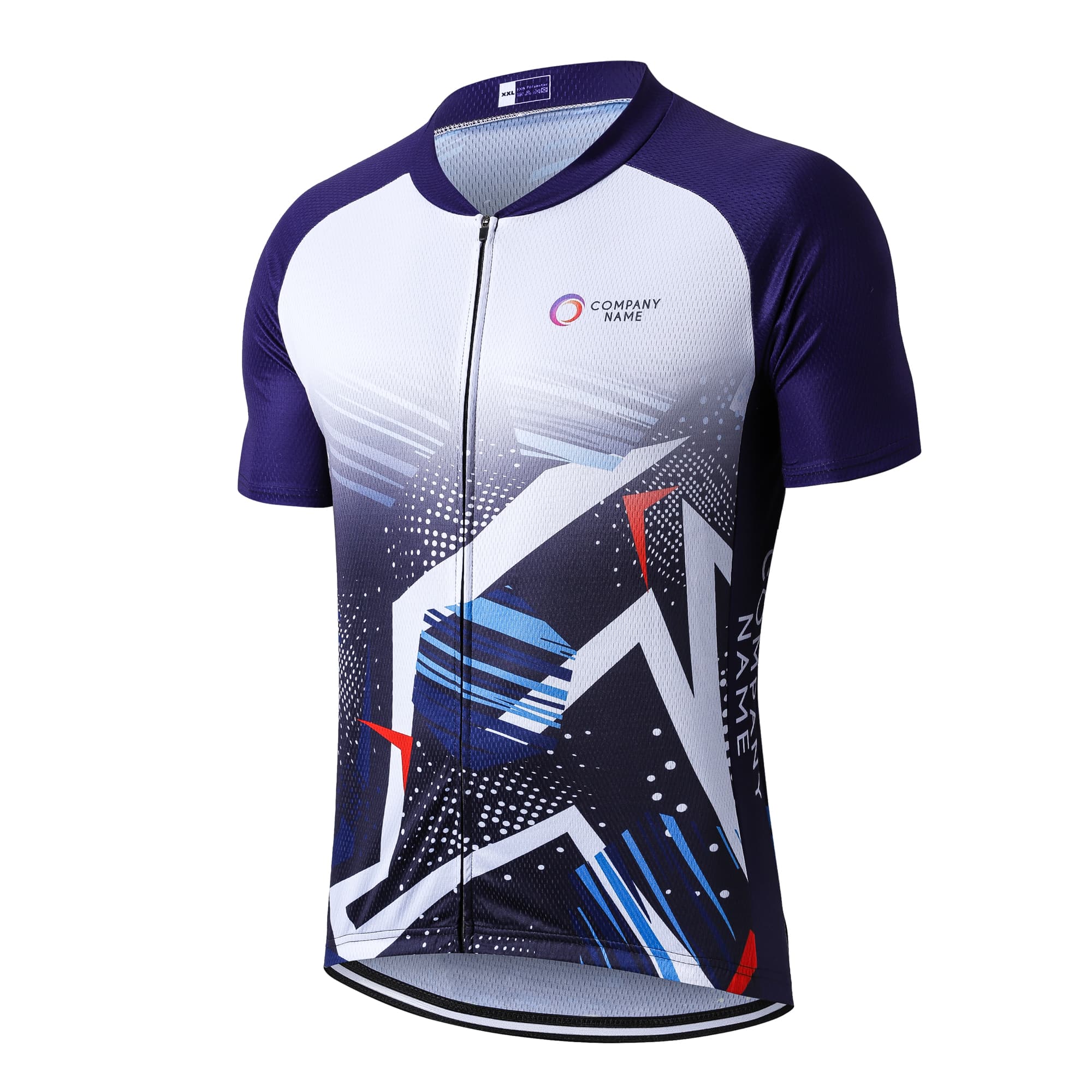 Unisex Sublimated Stand Collar Raglan Short Sleeves Cycling Jersey