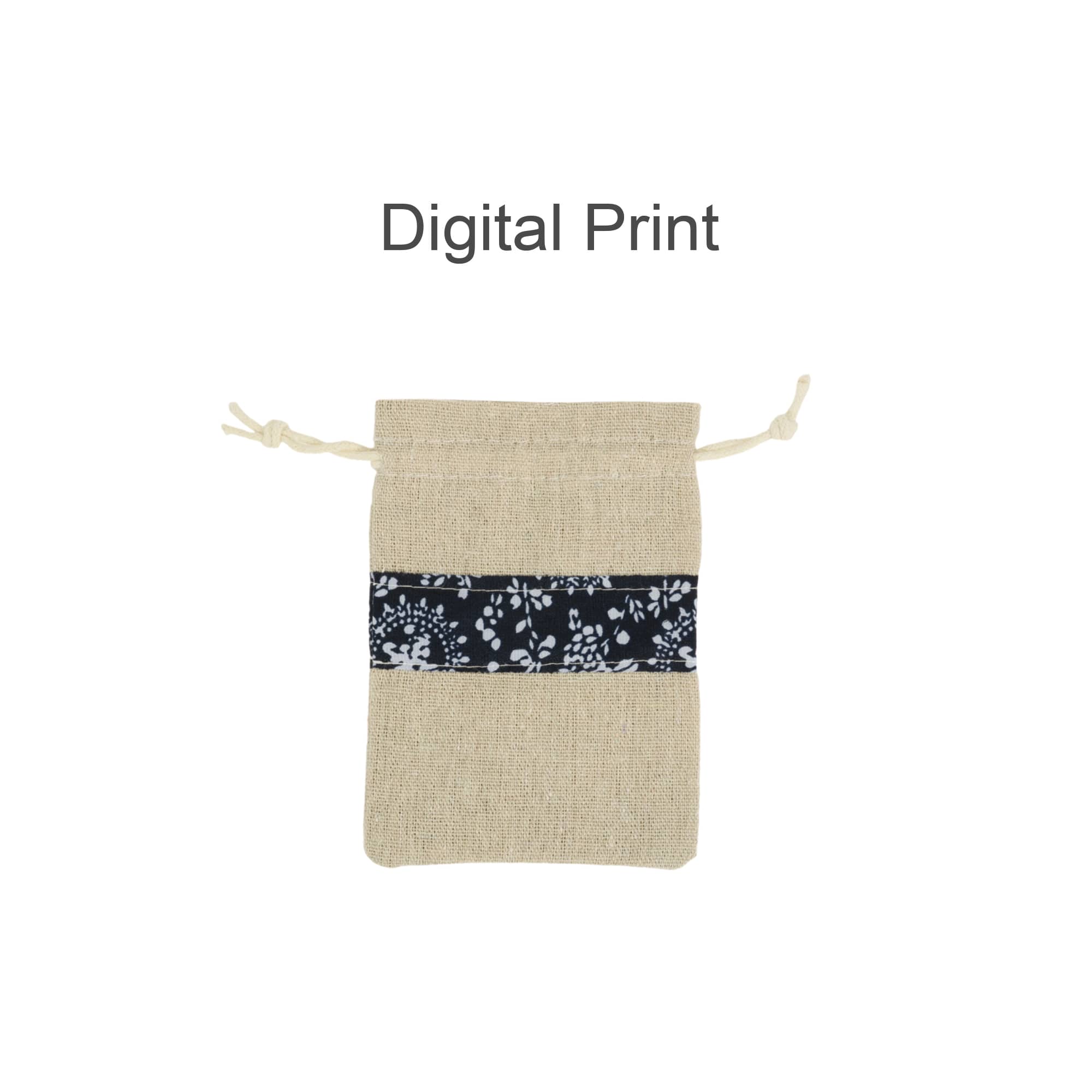 Cotton Linen Patchwork Drawstring Bags