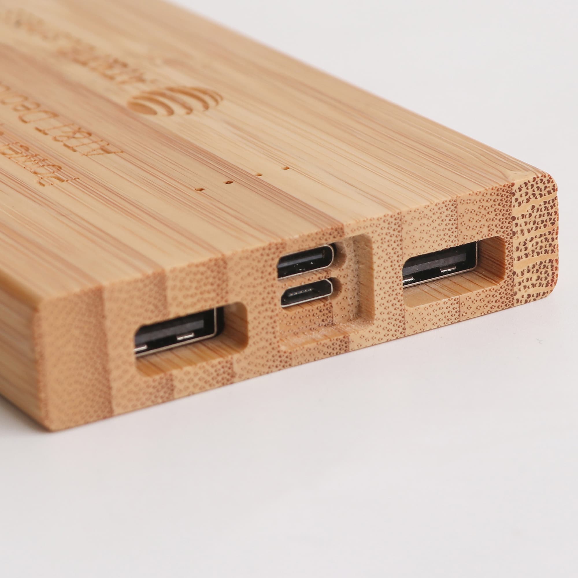 10000mAh Bamboo Wireless Power Bank - PCB179 Image 