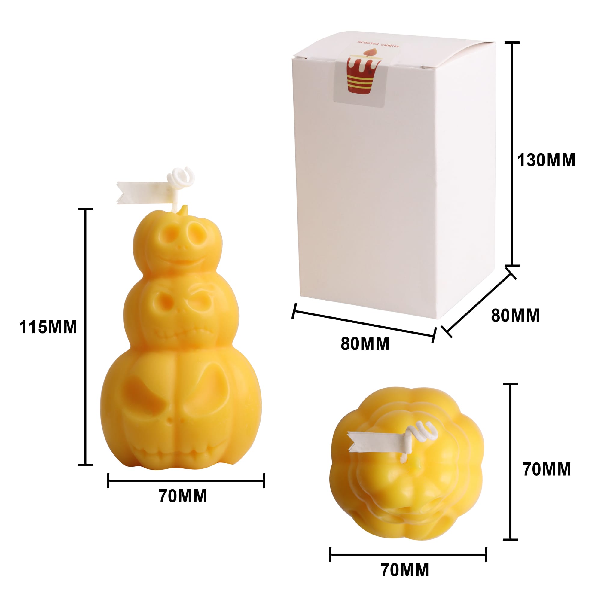 Triple Pumpkin Shape Candles - PCHC011 Image 