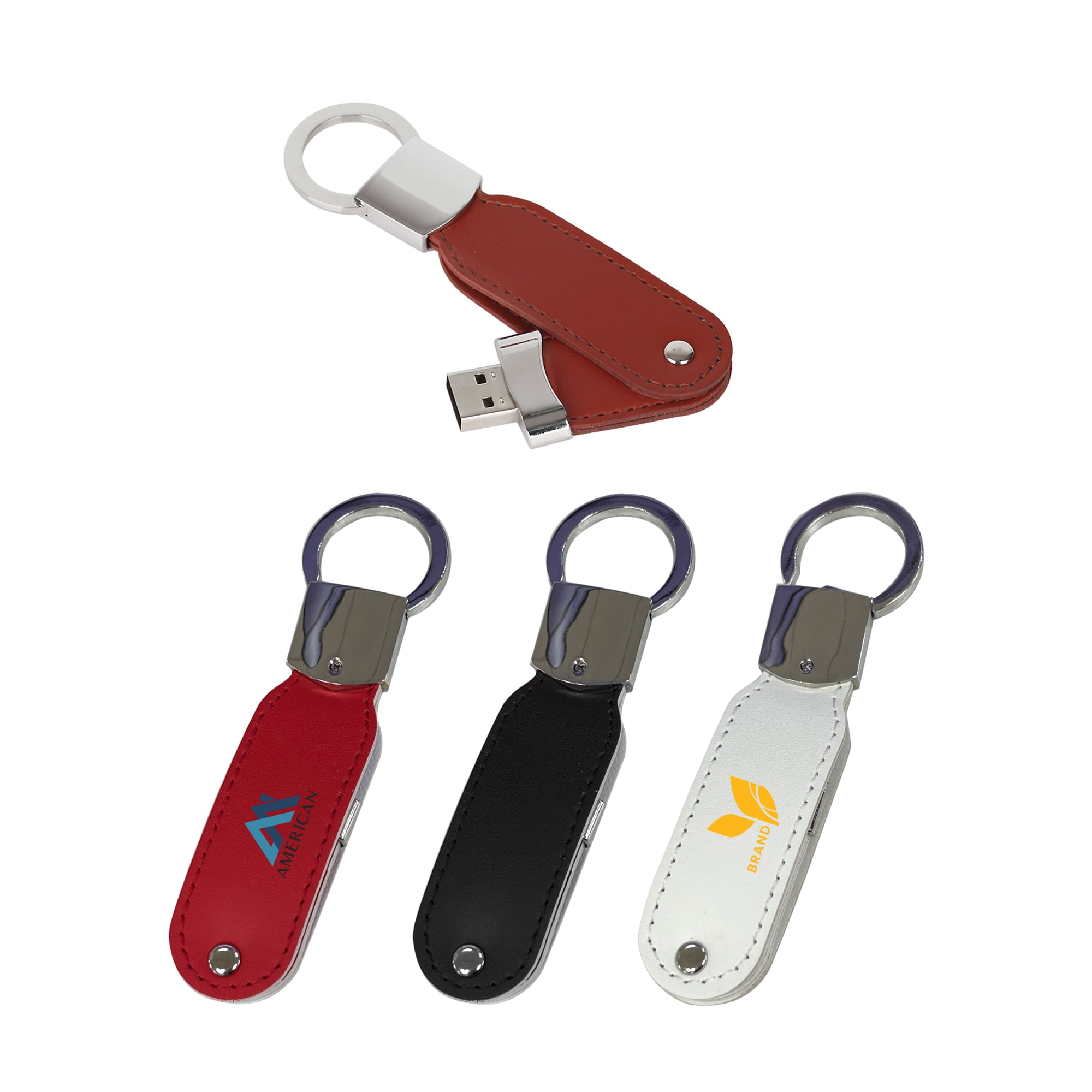 Leather Swivel Flash Drive