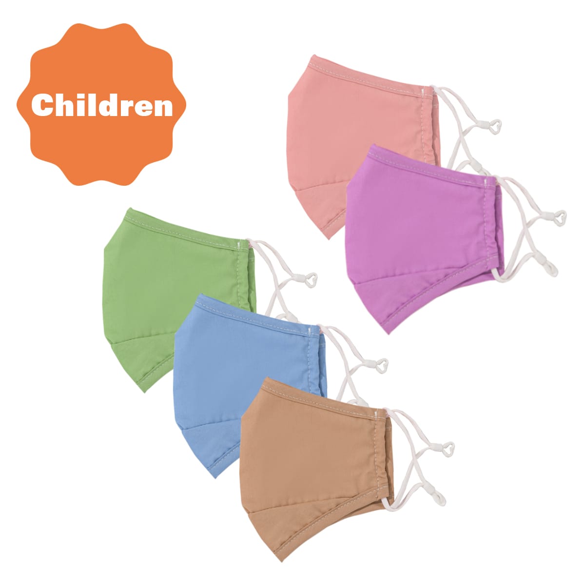 3-Ply Cotton Solid Color Reusable Face Mask- 5 designs available - PCA060 Image 