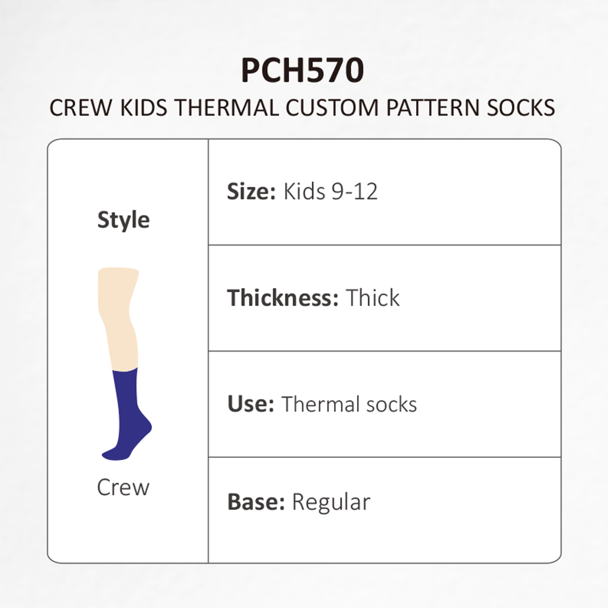 Crew Kids Thermal Custom Pattern Socks - PCH570 Image