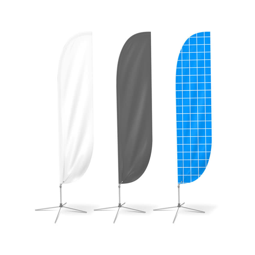 Small(65.3*200cm) Convex Feather Banners 9ft