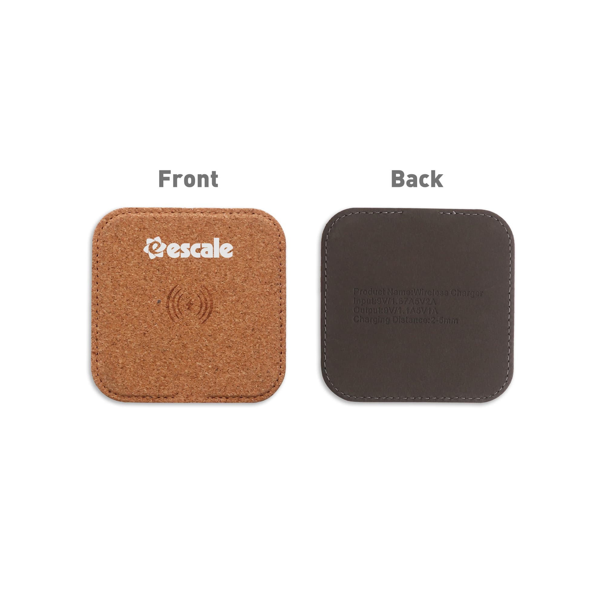 Alternative view of 10W Square Cork Wireless Charger