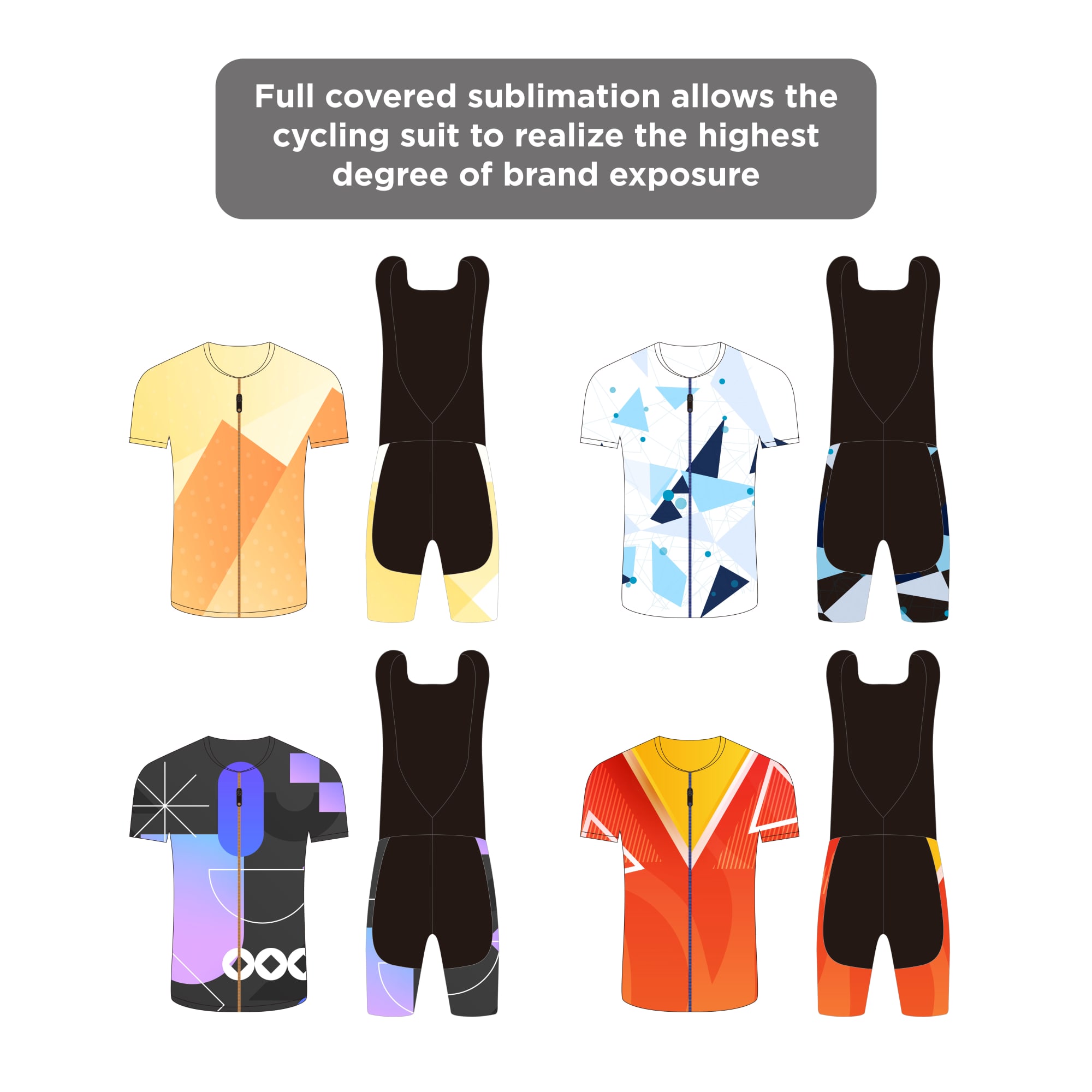 Unisex Sublimated Stand Collar Raglan Short Sleeves Cycling Jersey - PCC024 Image
