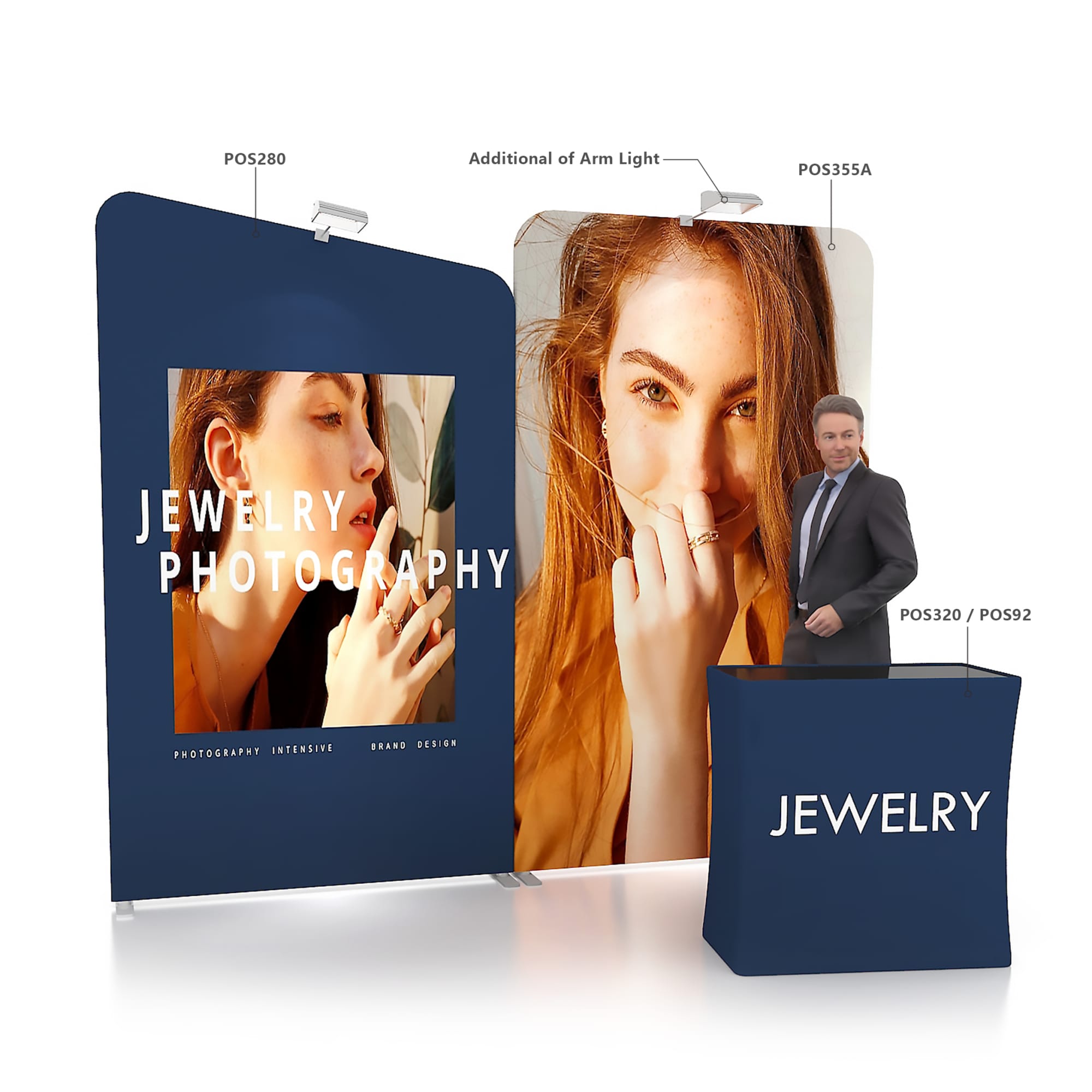 1.5m x 2.3m Inclined Portable Exhibit Display Wall - POS280 Image