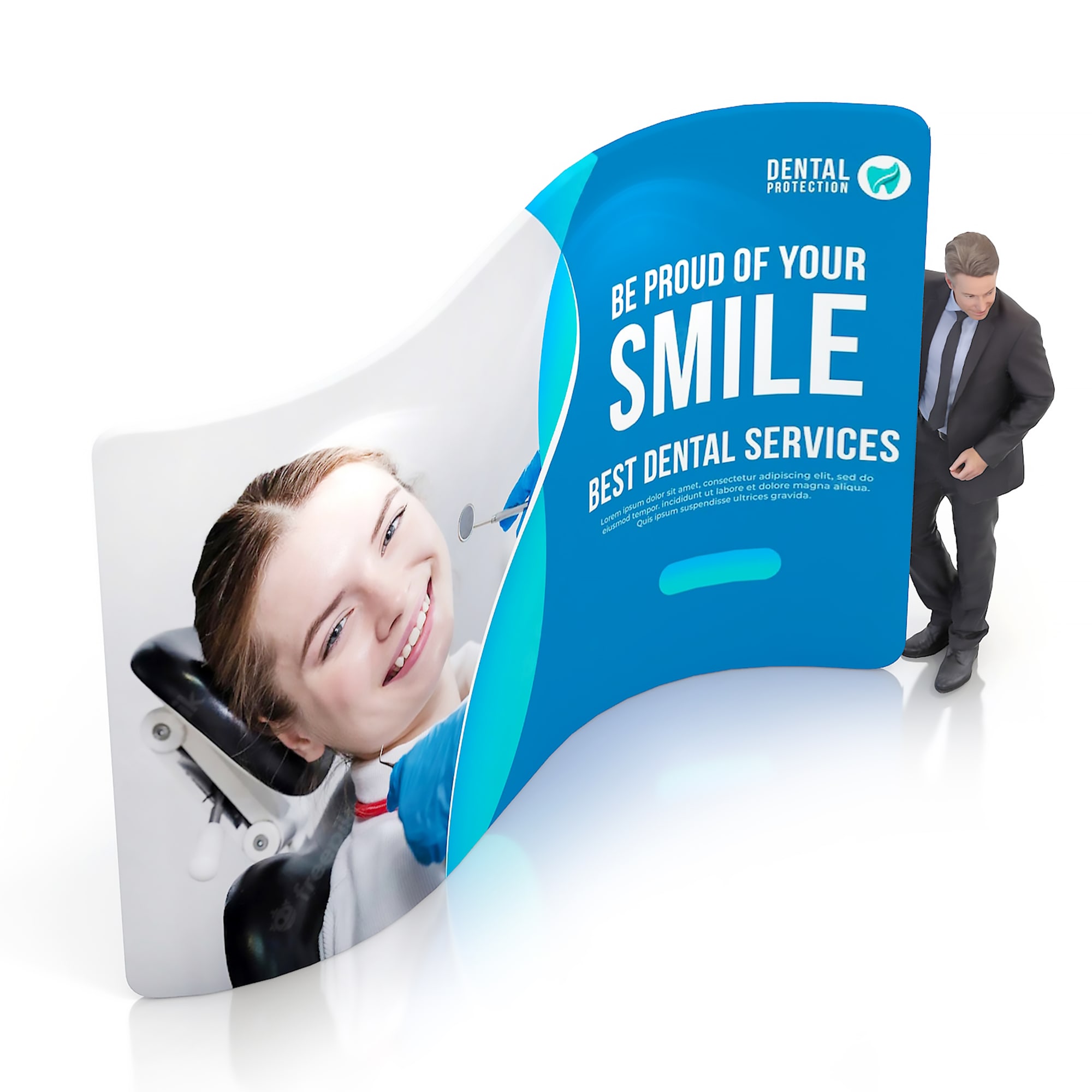 3m S-Shaped Tension Fabric Display Wall - POS305 Image 