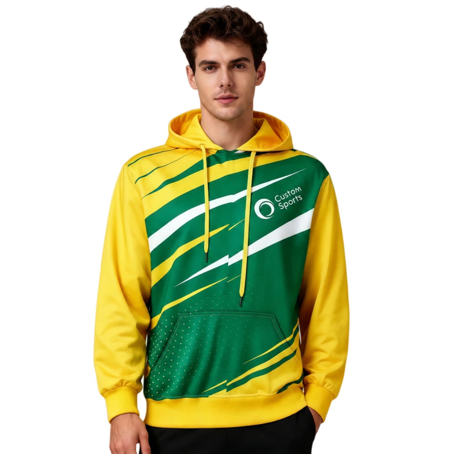 Unisex Adults Polyester Spandex Sublimated Hoodie With Pocket