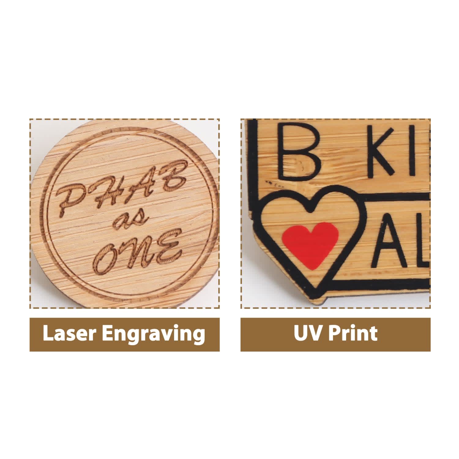 Custom Shaped Bamboo Pin - PCP050 Image