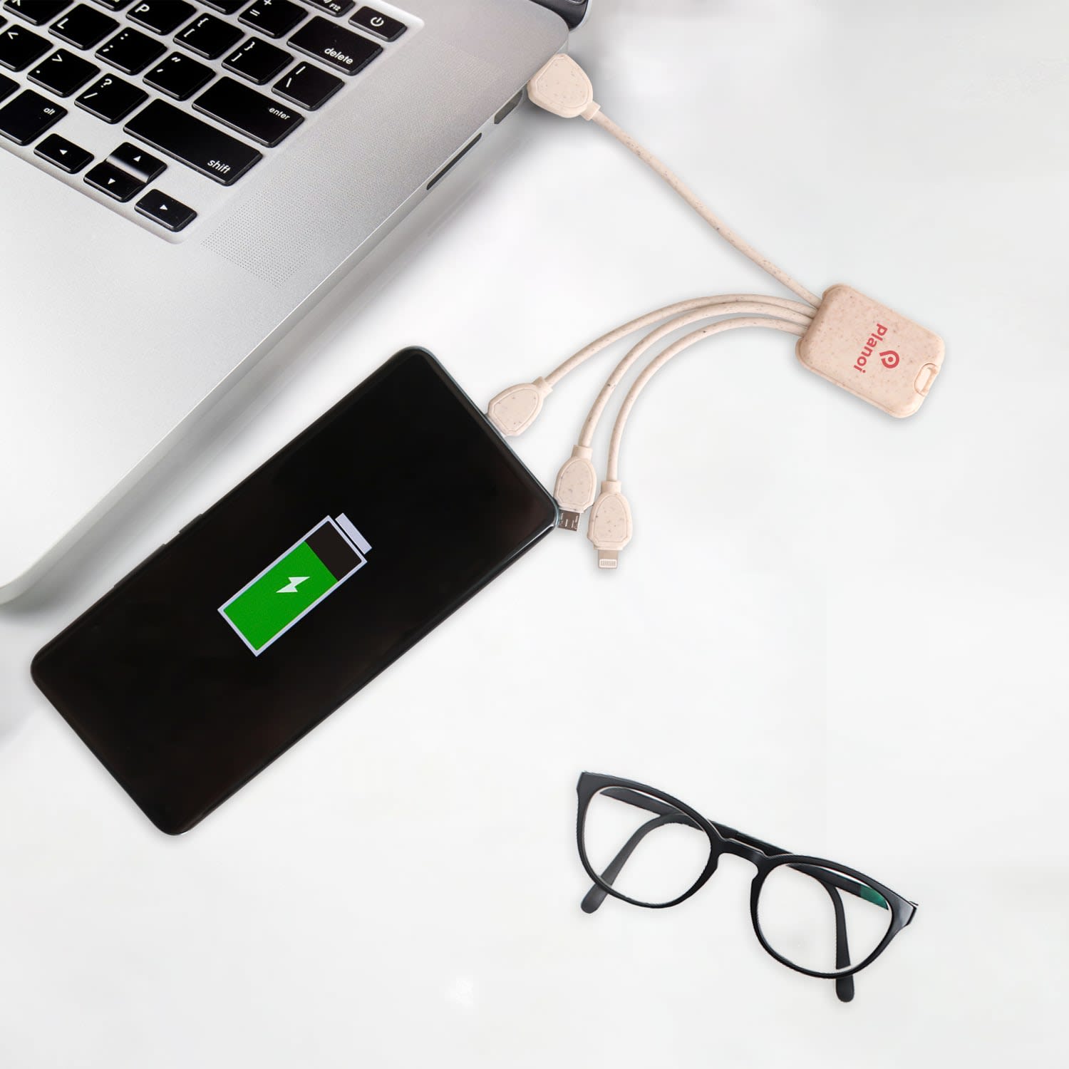Wheat Straw Charging Cable - Square Shape A - PCBA104 Image 