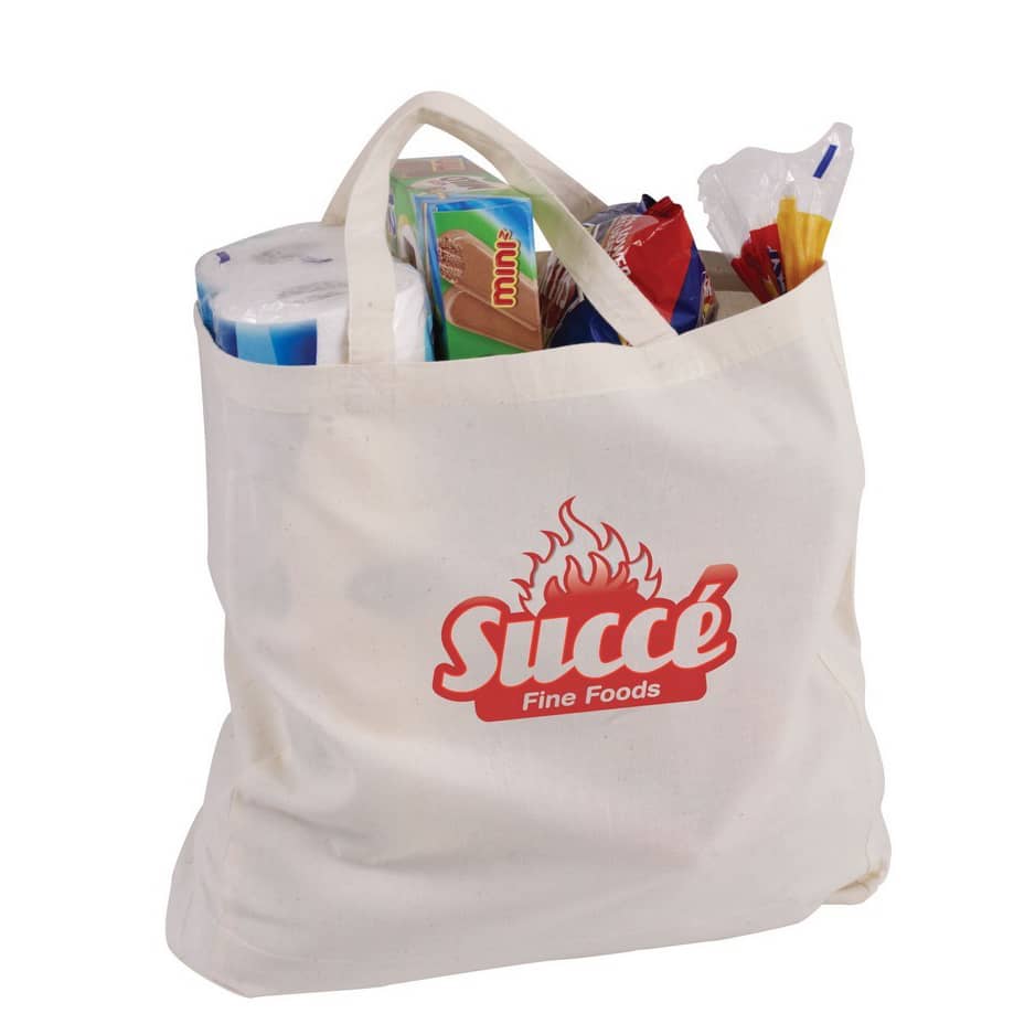 140gsm Short Handle Calico Bag with Gusset