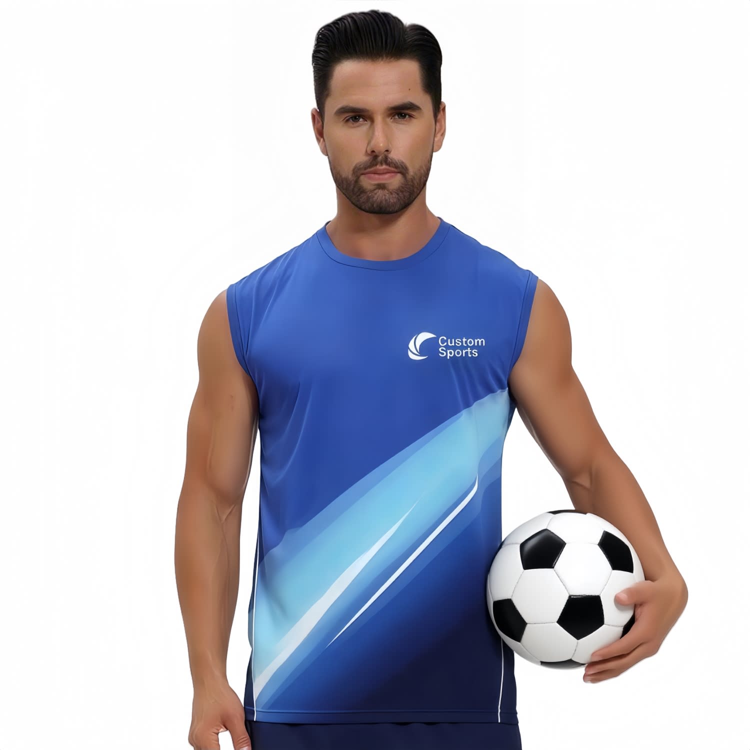Alternative view of 100% Polyester Micro Mesh Sublimated Crew Neck Singlet