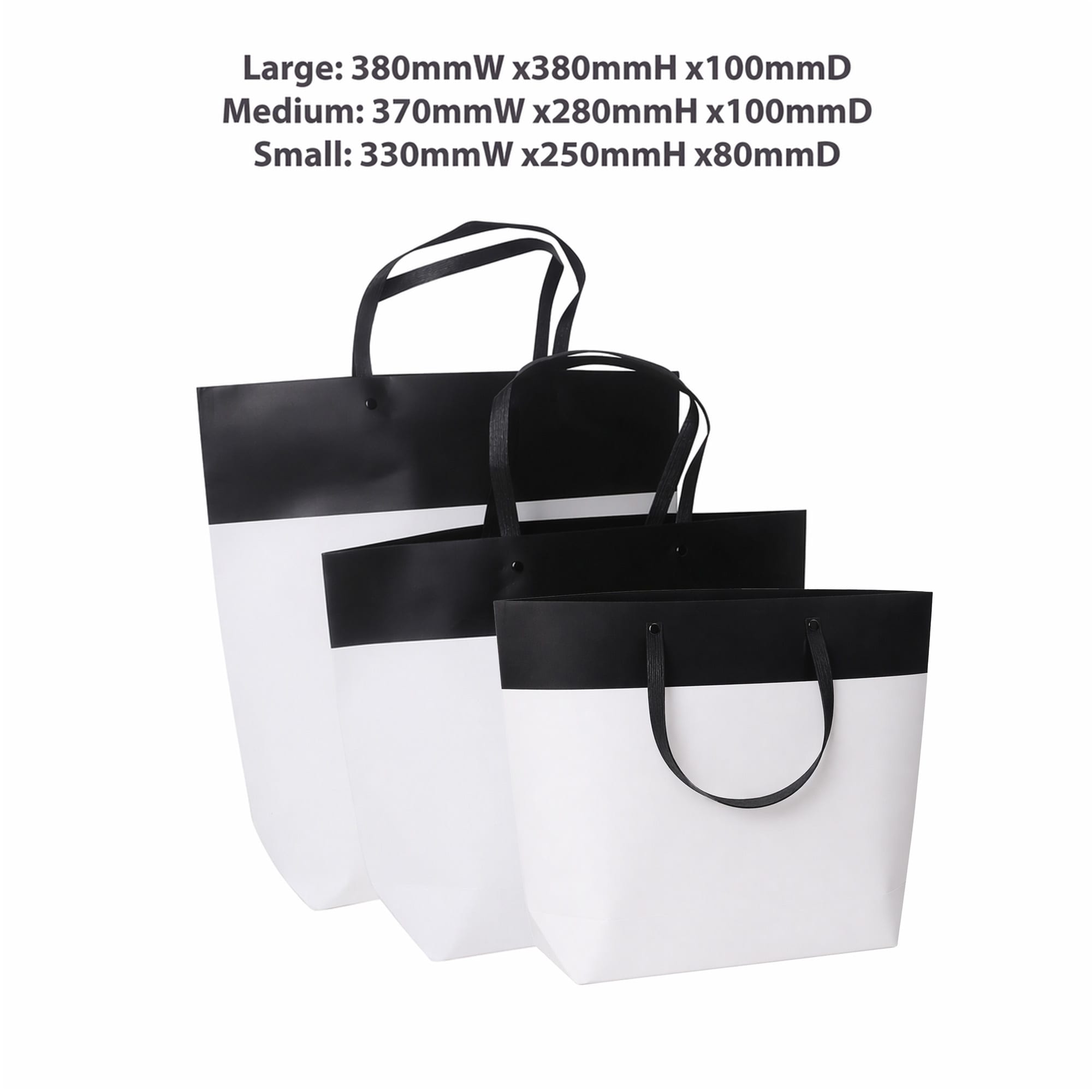 Medium Black&White Boutique Paper Bag(370 x 280 x 100mm)