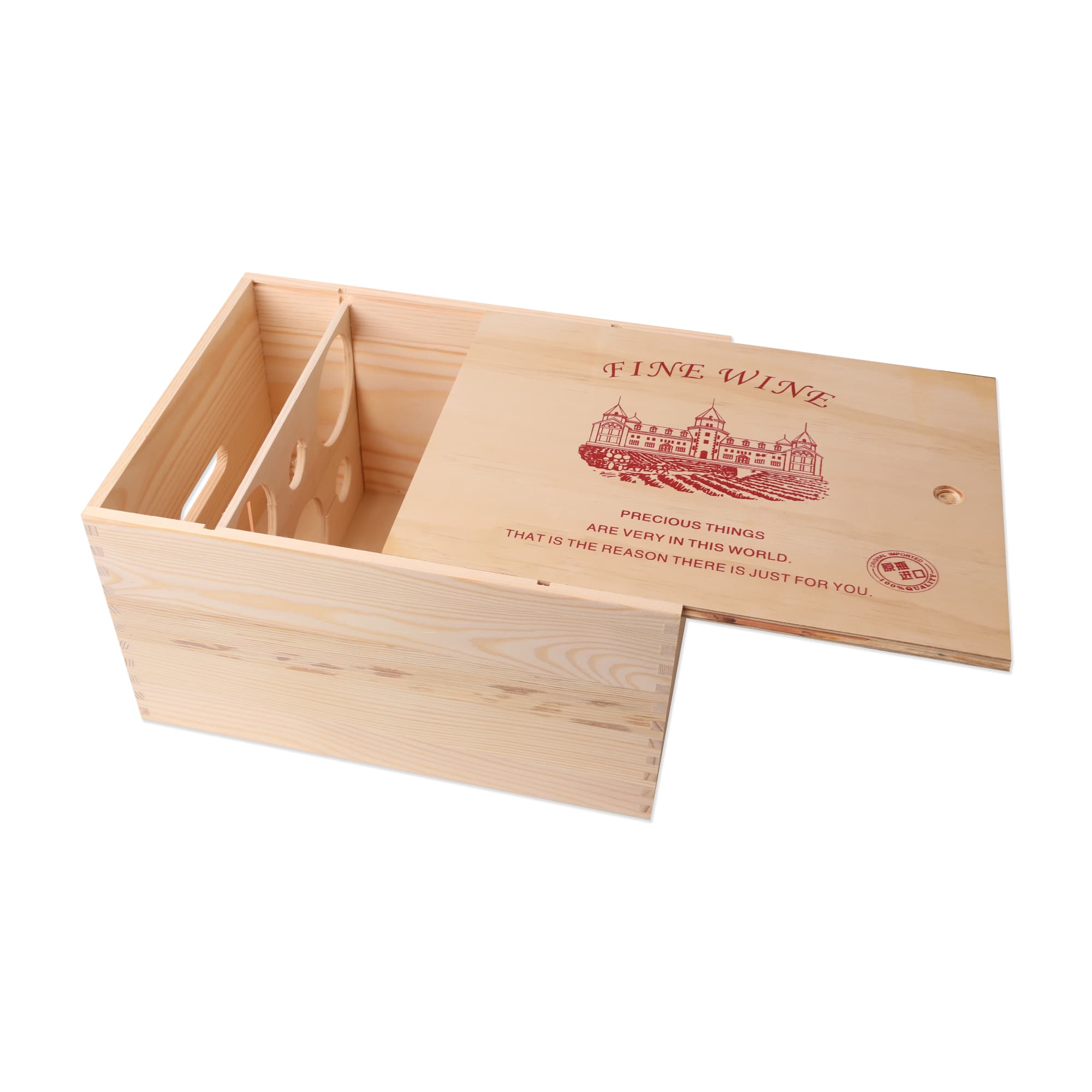 Six-pack Wooden Wine Box - PCPB585 Image 