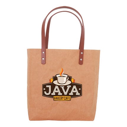 Washable Kraft Paper Bag with PU Handle(390x330x100mm) - PCPB186 Image 