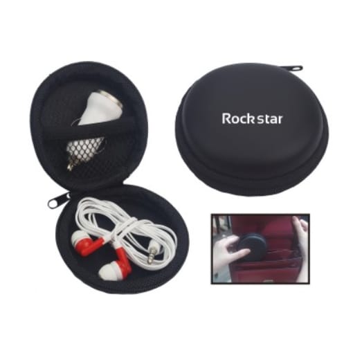 Round Travel Tech Accessories Storage Case