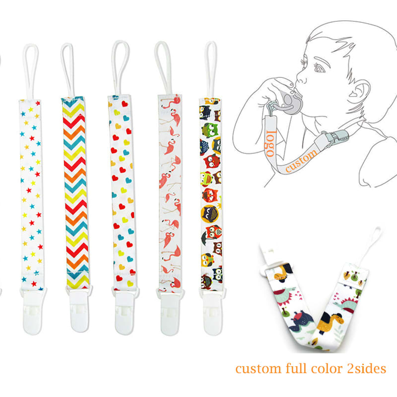 Pacifier Teether Clips For Boys & Girls Anti-lost Lanyard Full Color 2 Sides
