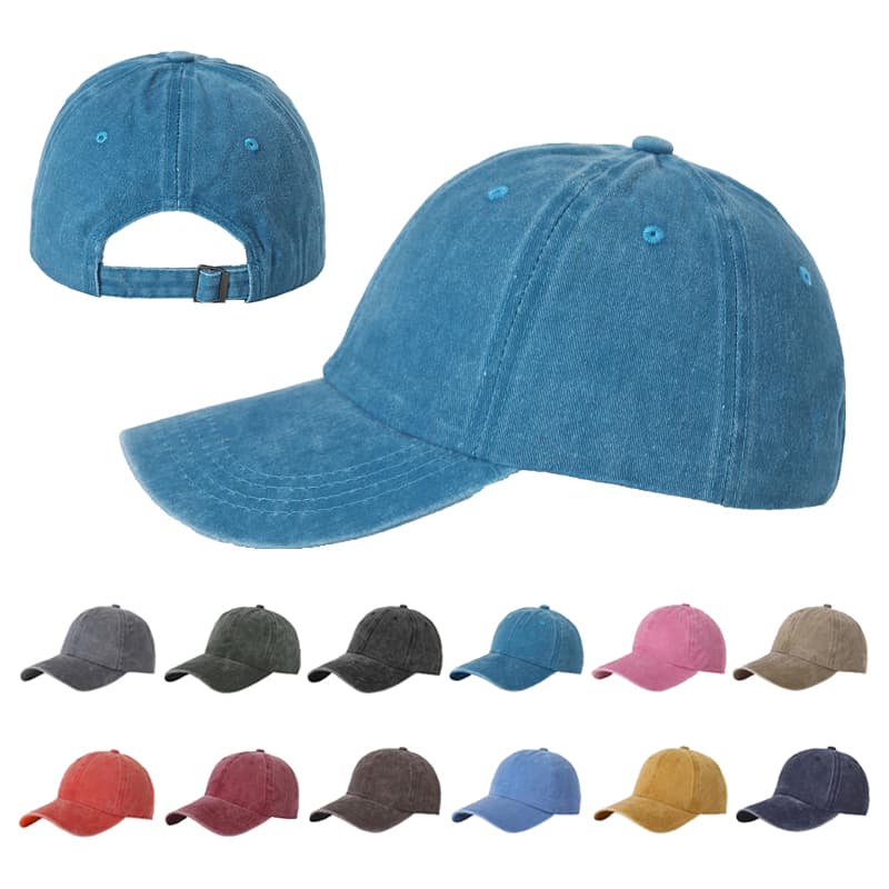 6 Panel Washed Cotton Twill Baseball Caps