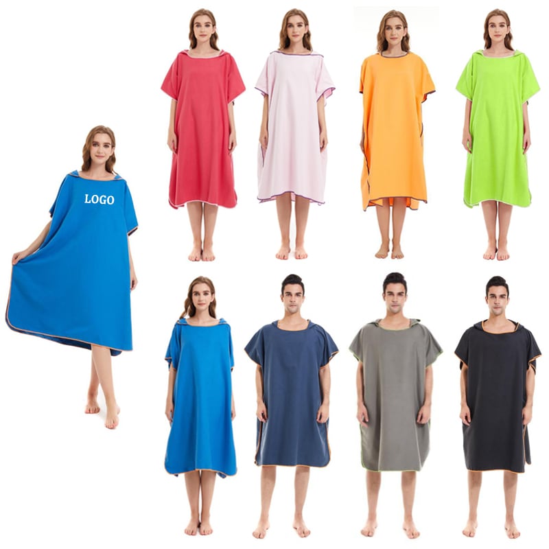 Microfiber Hooded Beach Changing Poncho Bath Towel