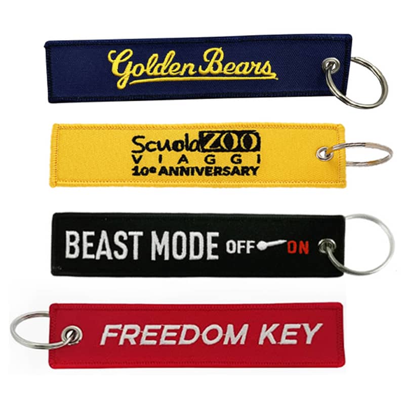 Embroidered Key Tag with Ring
