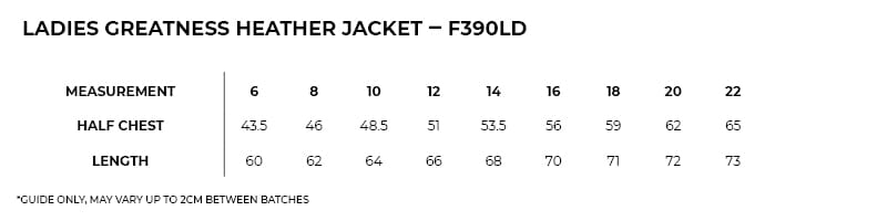 Womens Greatness Heather Jacket - F390LD Image Dark Heather