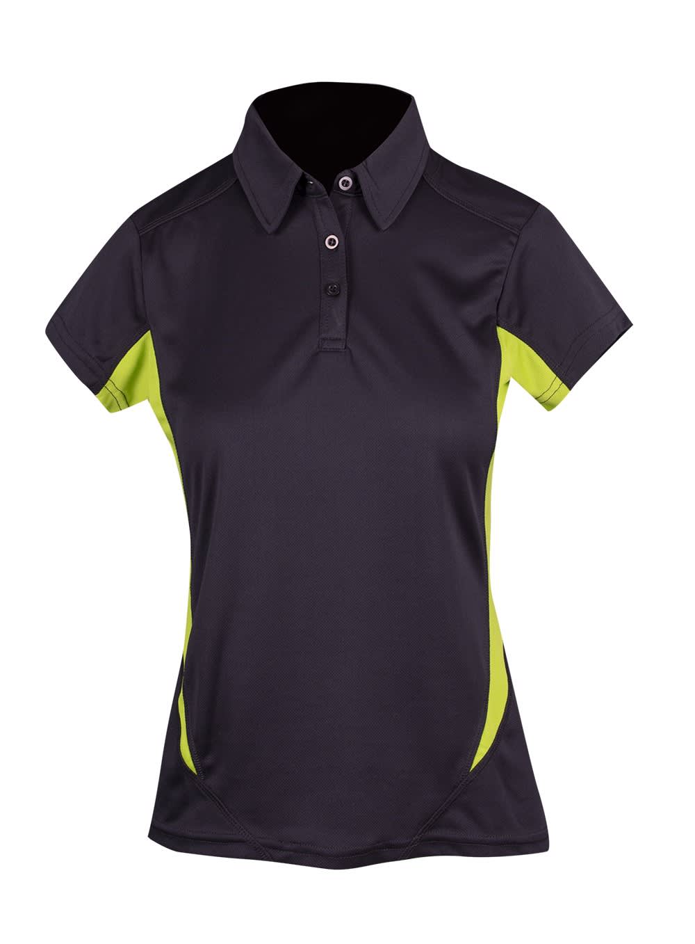 Women's Accelerator Polyester Polo - P446LD Image Charcoal/Lime