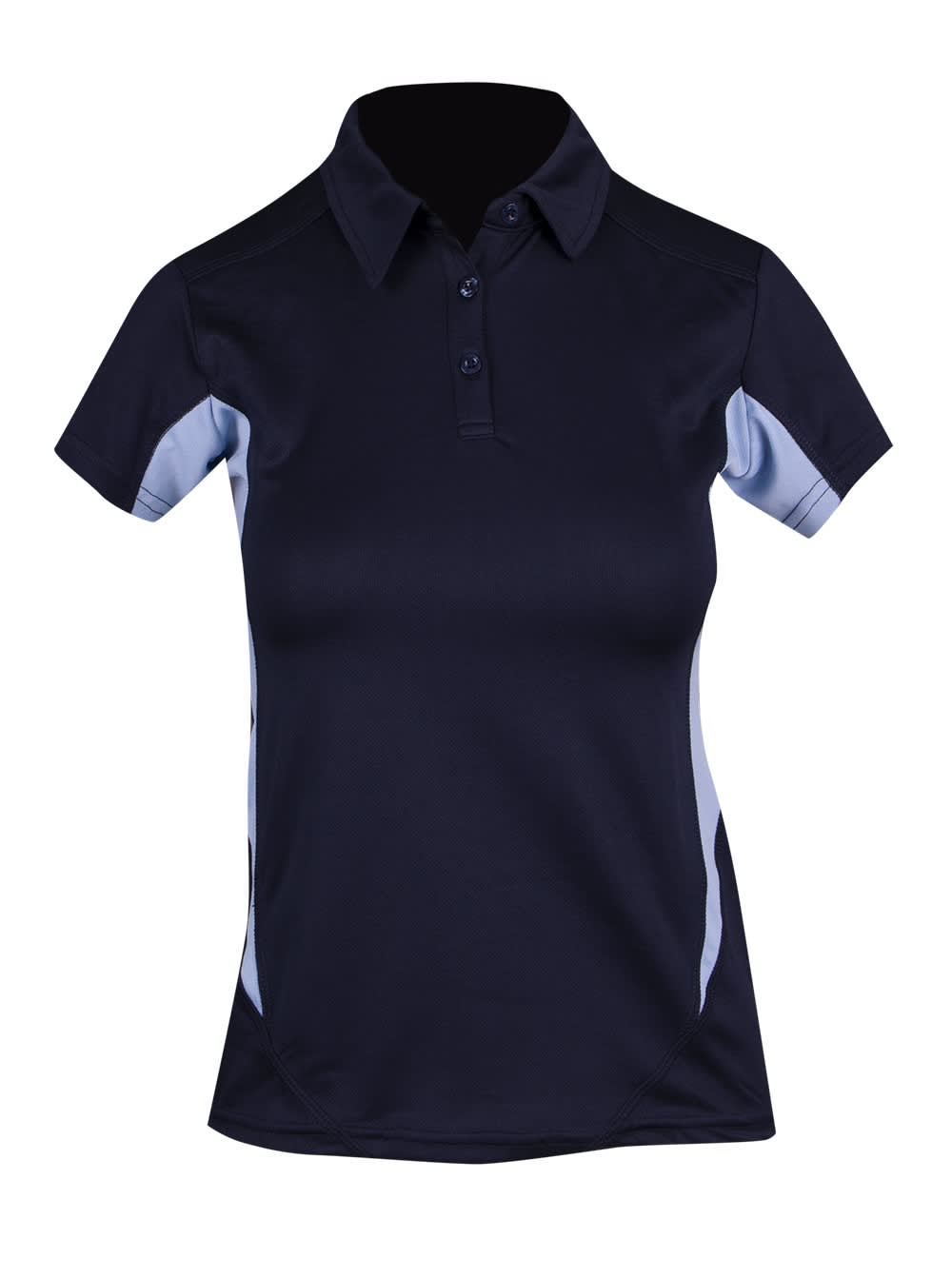 Women's Accelerator Polyester Polo - P446LD Image Navy/Sky Blue