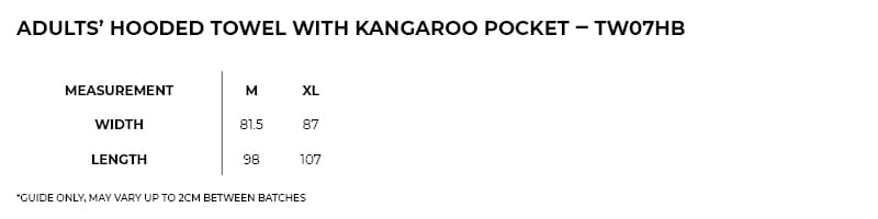 Adult's 380gsm polyester/nylon hooded towel with kangaroo pocket