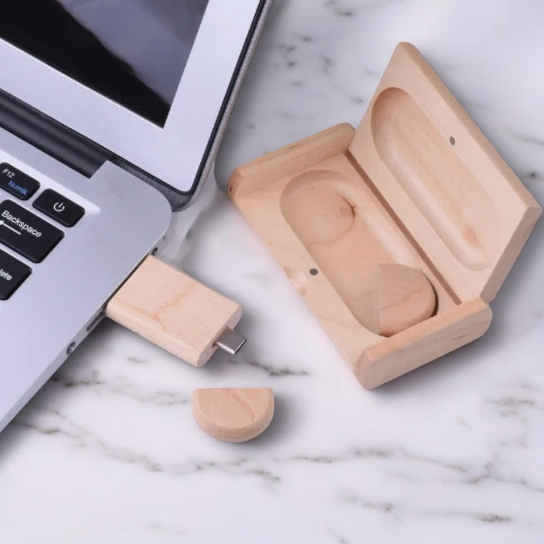 Bengero Wooden Dual 4GB USB Flash Drive