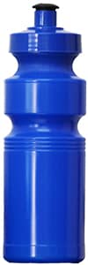 A drink bottle in bright blue, featuring a logo, with a capacity of 450ml for beverages.