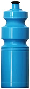 A drink bottle in bright blue, featuring a contoured design and a sport top, holds 450ml of liquid.