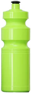 A drink bottle in bright green, featuring a twist lid and a design with an integrated grip section.