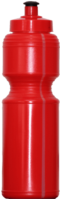 A red drink bottle with an 800ml capacity and a screw-on lid. It features a curved design and has a logo.