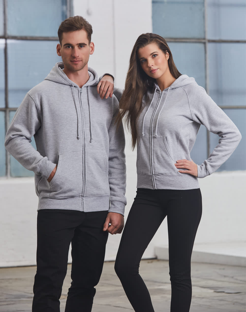 Ladies' full-zip fleecy hoodie SH-FL04