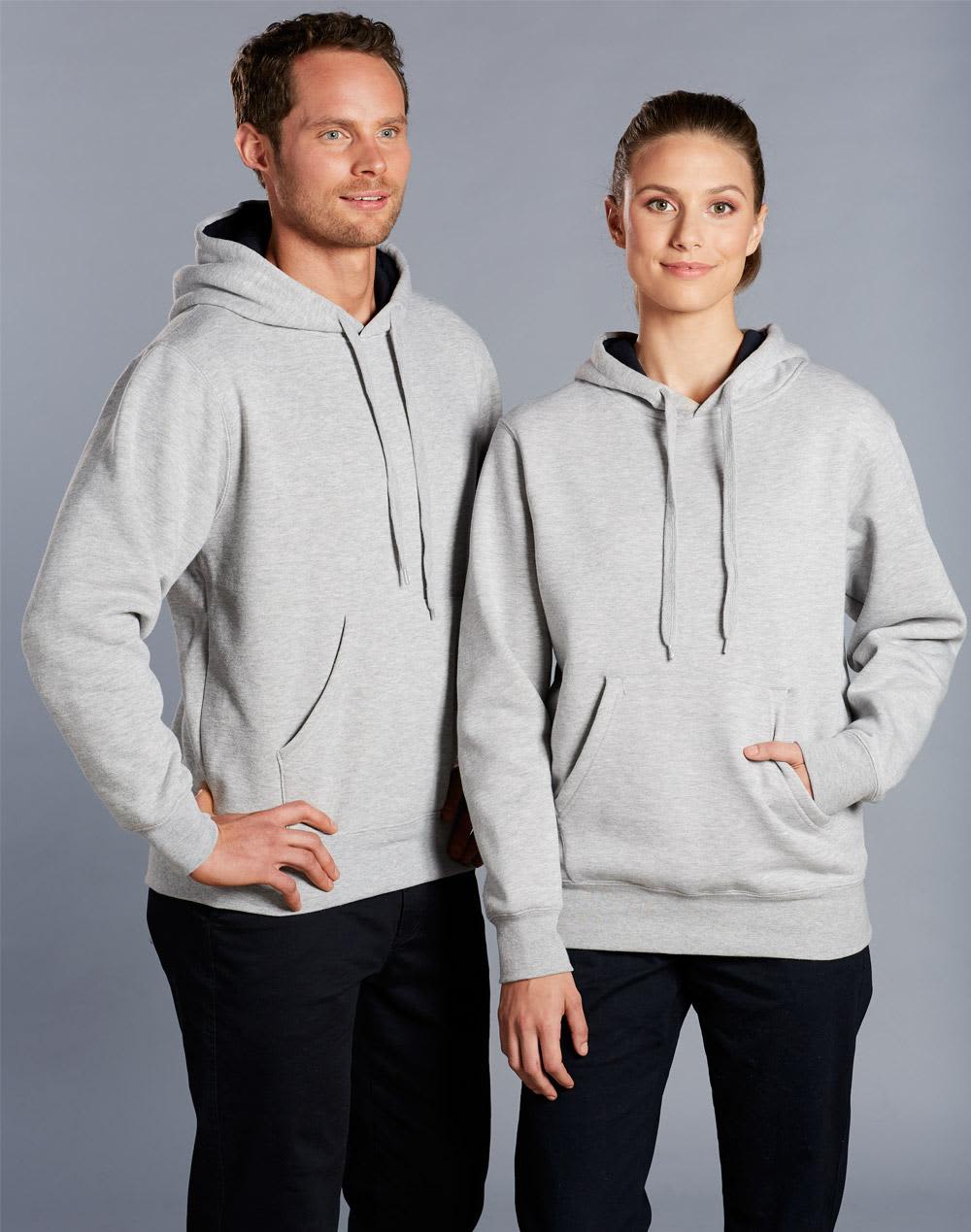 Adult's Close Front  Contrast Fleecy Hoodie SH-FL09