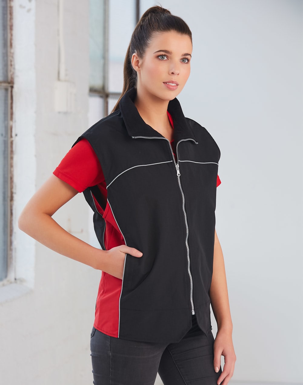 3 in 1 Jacket, silver relective piping SH-JK18