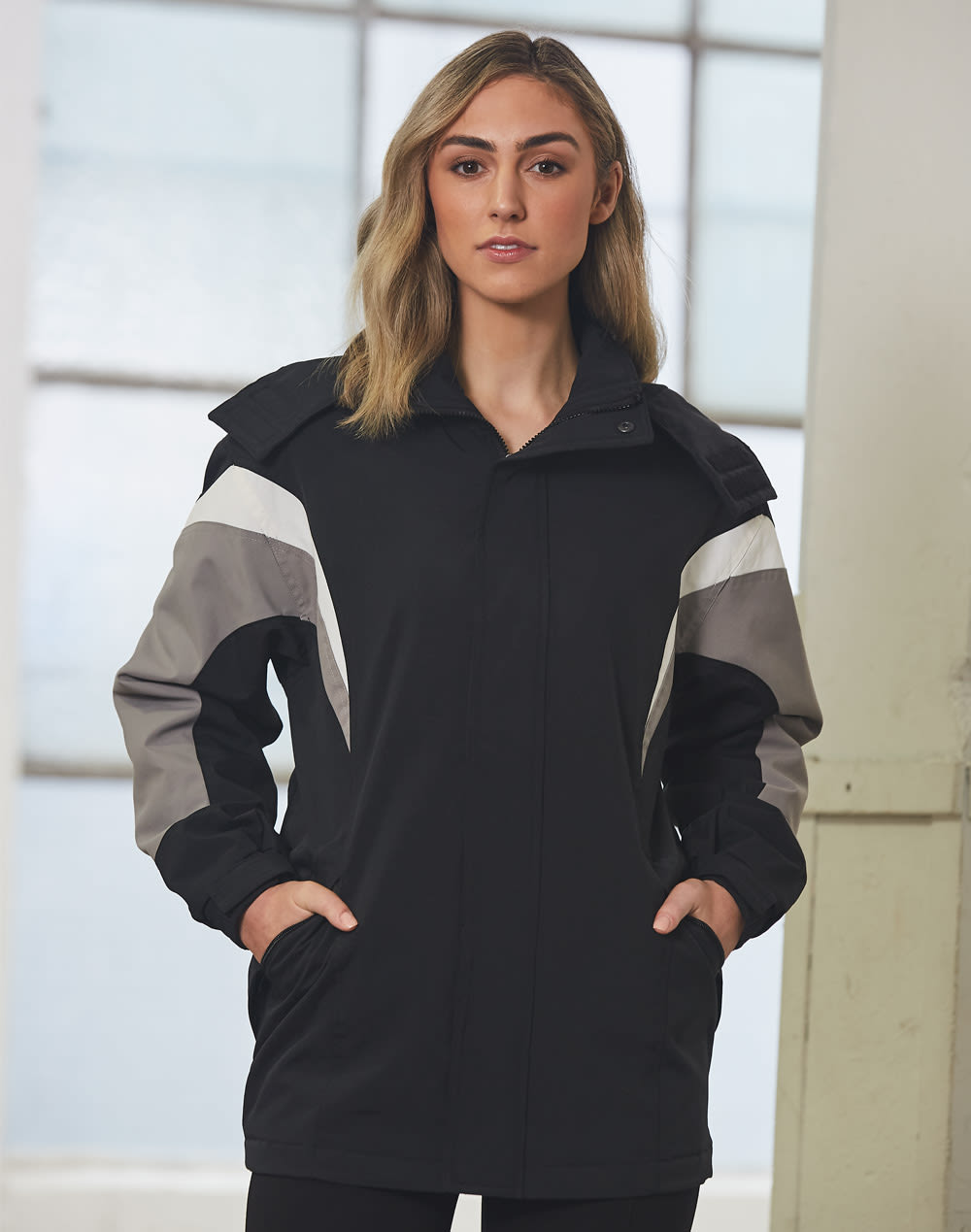 bathurst tri-color jacket with hood SH-JK28